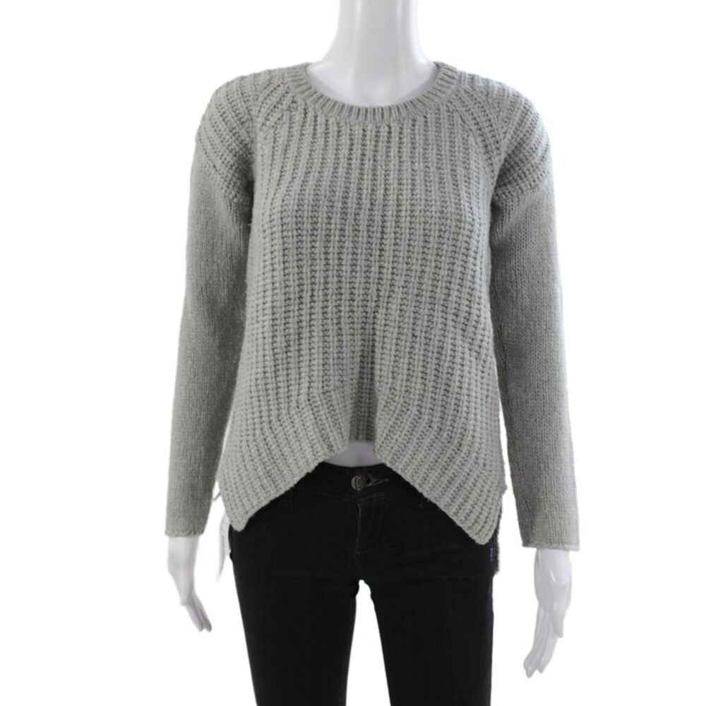 The Fisher Project Women Gray Merino Pullover Sweater Size S